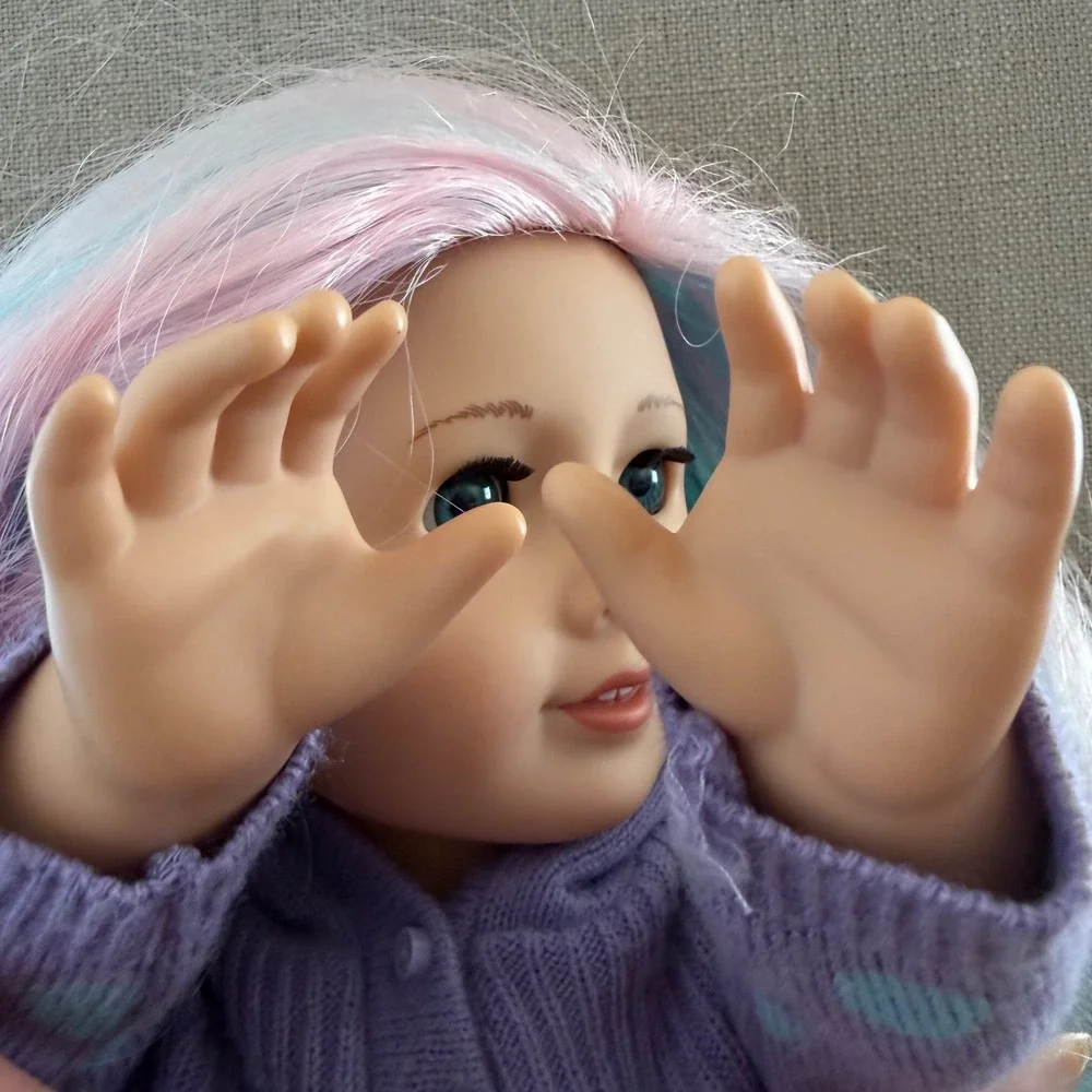 American Girl Doll 2017 Truly Me Blue Pink Hair Dressed Pierced Ears‎ Blue Eyes
